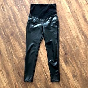 GAP Maternity over belly Leather Leggings